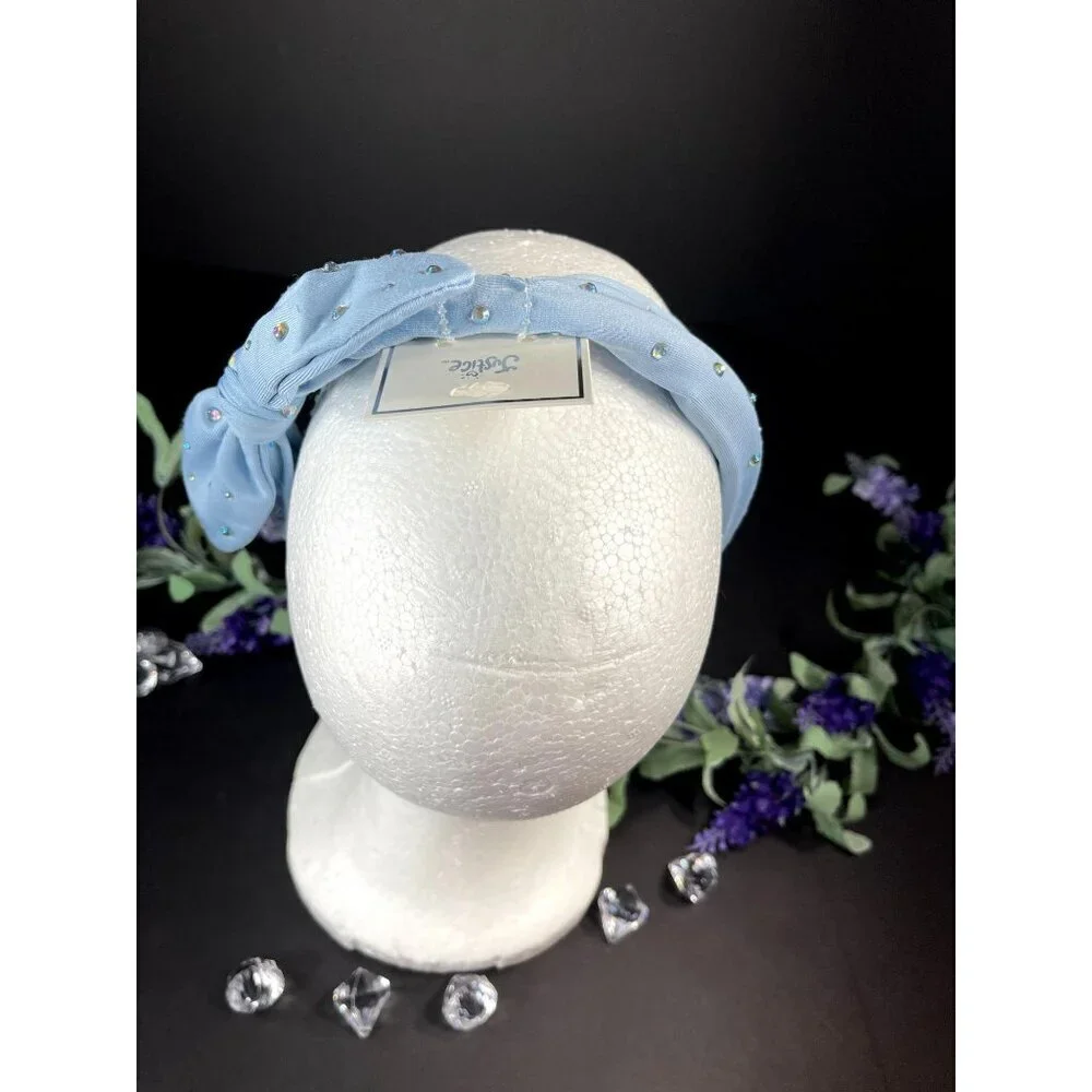 Justice Headband Rhinestone Blue Denim Girls Hair Care Hair Knot Accessories